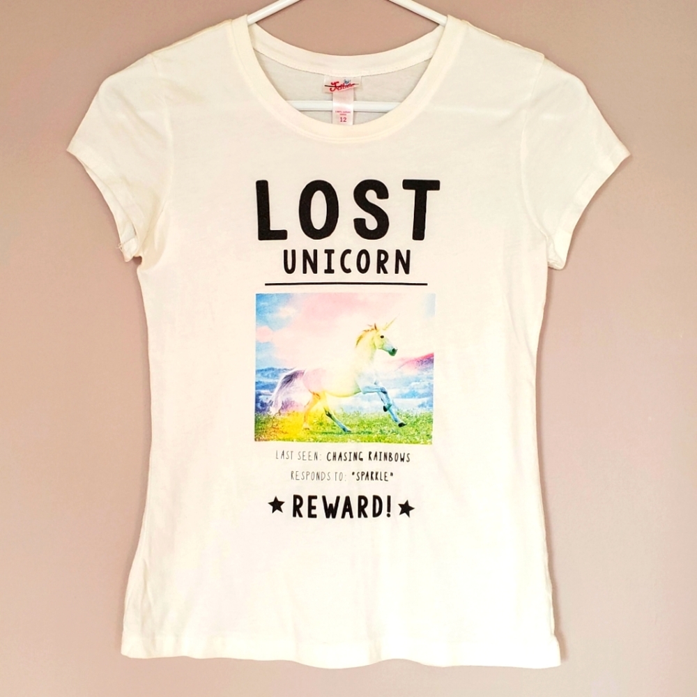 Justice Lost Unicorn Girls Tee Size 12
